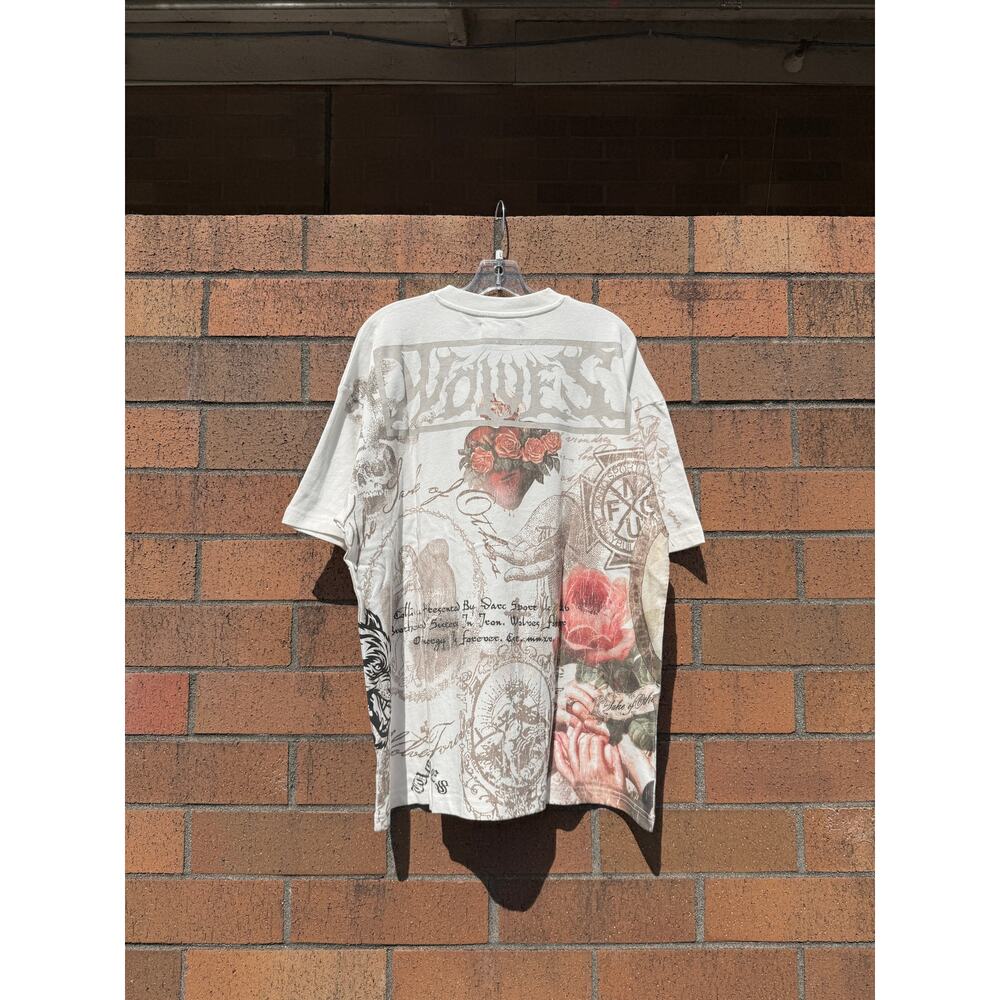 Darc Sport Wolves Heart of Thorns Oversized Tee Shirt Cream Heaven Has to Wait